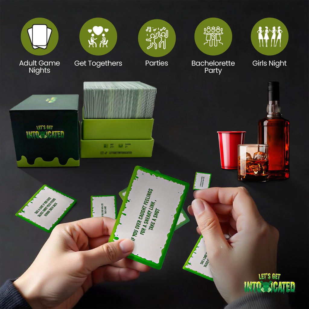 Let's Get Intoxicated – 150 Card Adult Drinking Game for Parties, Bachelorette, 21st Birthdays, Game Nights